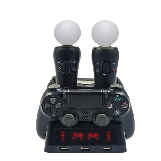 Charging Dock with Multi-function 4-in-1 for PS4 MOVE/VR Handles