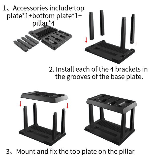 Storage Bracket with Multi-functional Charging for Switch