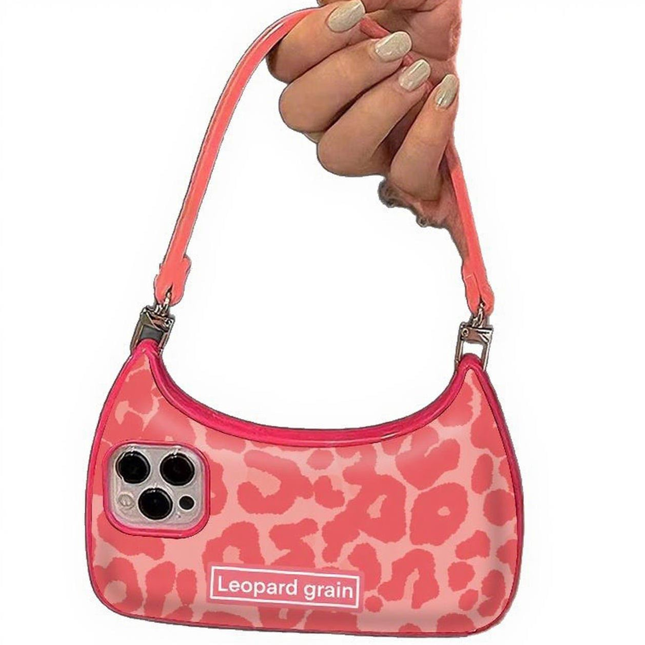 Pink Ieopard Print Handbag All Inclusive Drop Proof Phone Case For IPhone 15 Pro Max 14 13 11