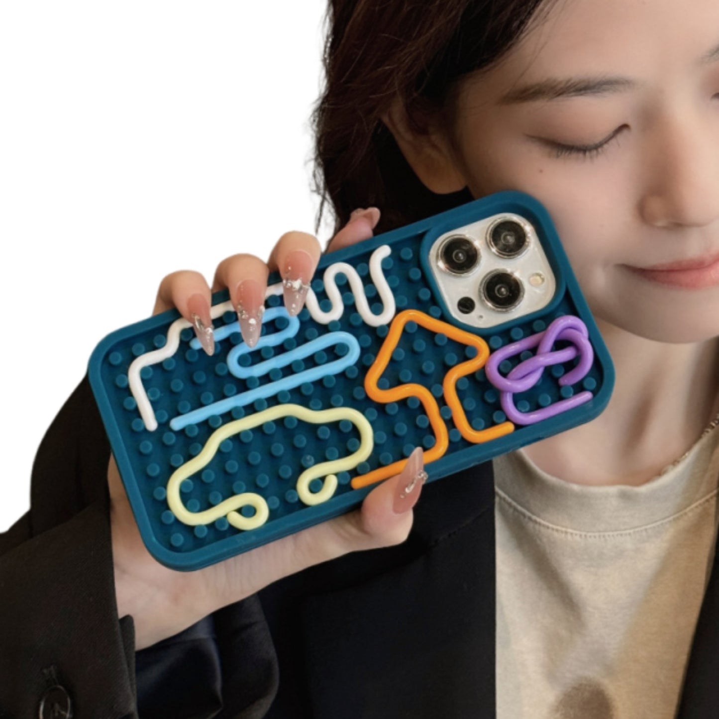 iPhone Case with Colorful Lines for 12/13/14/15/16 pro/promax