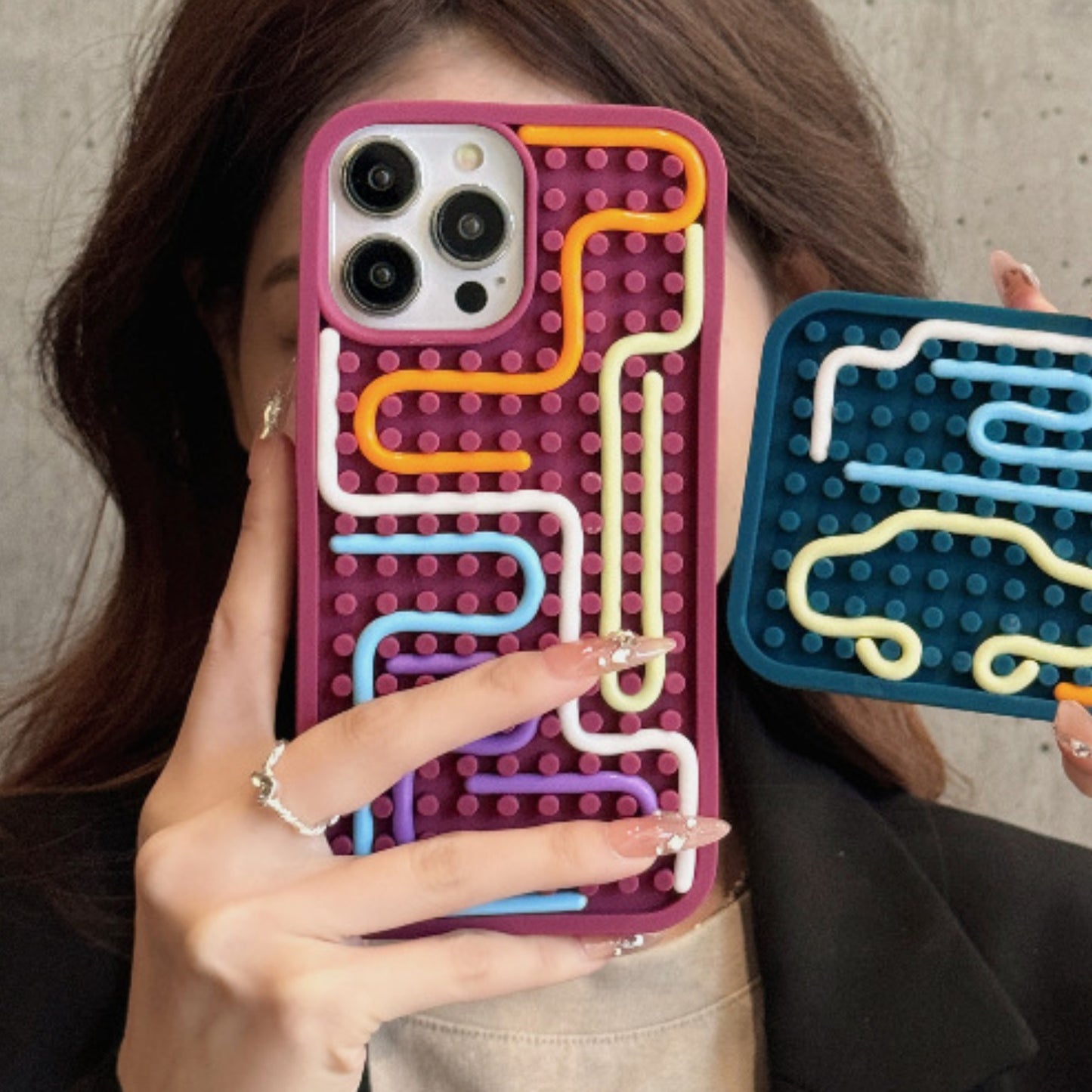 iPhone Case with Colorful Lines for 12/13/14/15/16 pro/promax