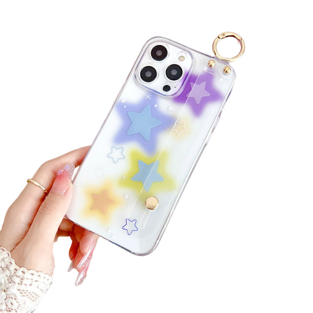 Phone Case with Wrist Strap Star Charm Design for Sony Xperia 10 II