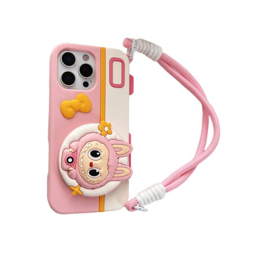 iPhone Case with Silicone Kickstand Strap for  iPhone Series 12 to 16