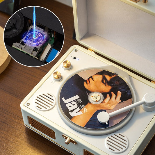 CD Player with Vintage Wooden Design Hi-Fi Audio for music lover