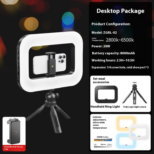 Handheld Ring Light with High-CRI LED Lighting  for Live Streaming Vlogging Photography