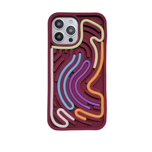 iPhone Case with Colorful Lines for 12/13/14/15/16 pro/promax