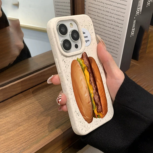 Fries Hamburger Pattern All Inclusive Shock Proof Phone Case For iPhone 16 Pro Max 15 14 13 11