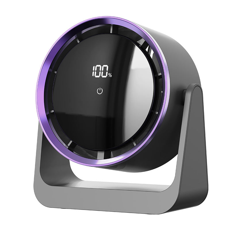 Fan with Bladeless Turbo LED Display for Desktop Wall-Mount Portable