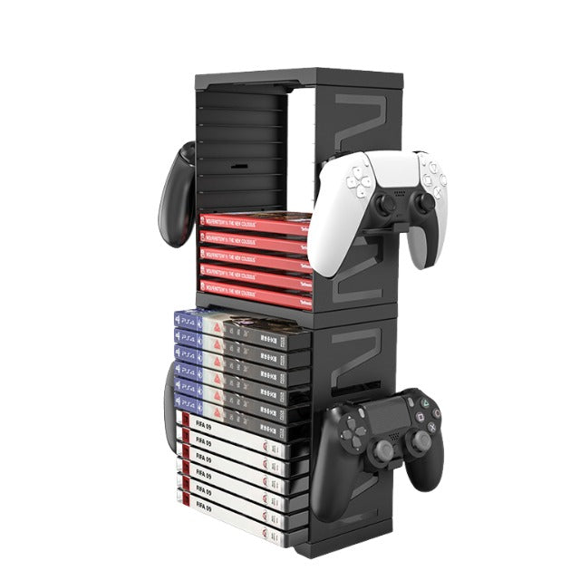 Game Disk Rack with Multi-function for PS4 PS5 Xbox Switch