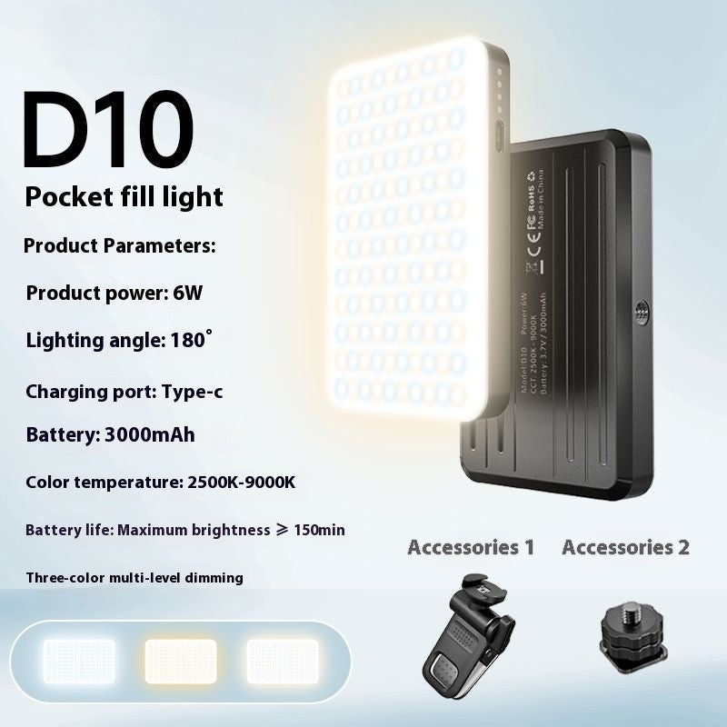 Fill Light with Mini LED for Flawless Photos Video Streaming