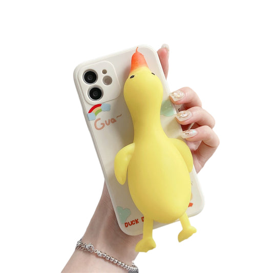 iPhone Case Cartoon Squishy Duck Silicone for iPhone 16/15/14/13/12/11 series