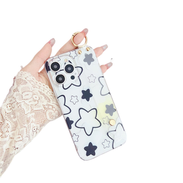 Phone Case with Wrist Strap Star Charm Design for Sony Xperia 10 II