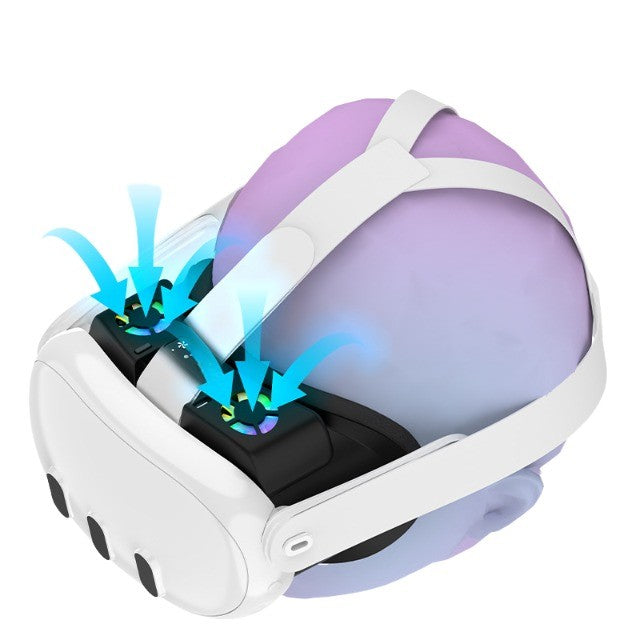 Cooling Face Mask with Airflow Ventilation RGB Lighting for Oculus Quest 3