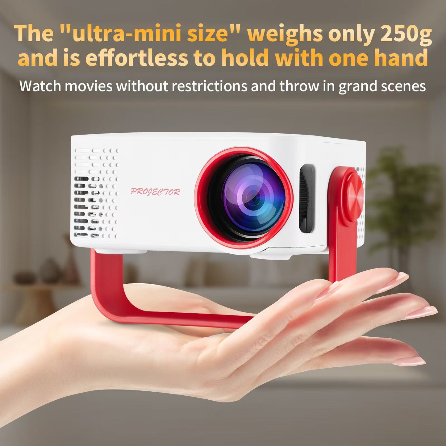Projector with Ultra-Thin 1080P WiFi for Home Theater
