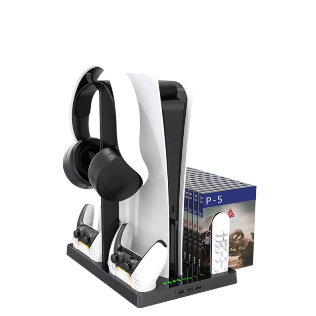 Host Cooling Bracket with Game Disc Storage &USB Charging for PS5