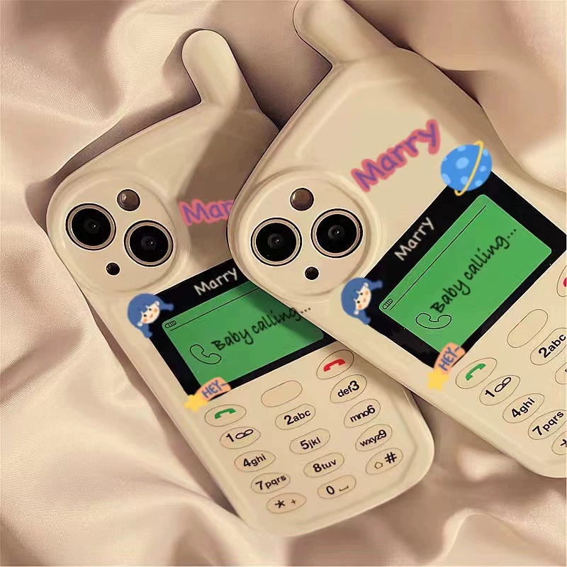 Cartoon Phone Button Anti Fall Mobile Phone Case For iPhone 16 Pro Max 15 14 13 11