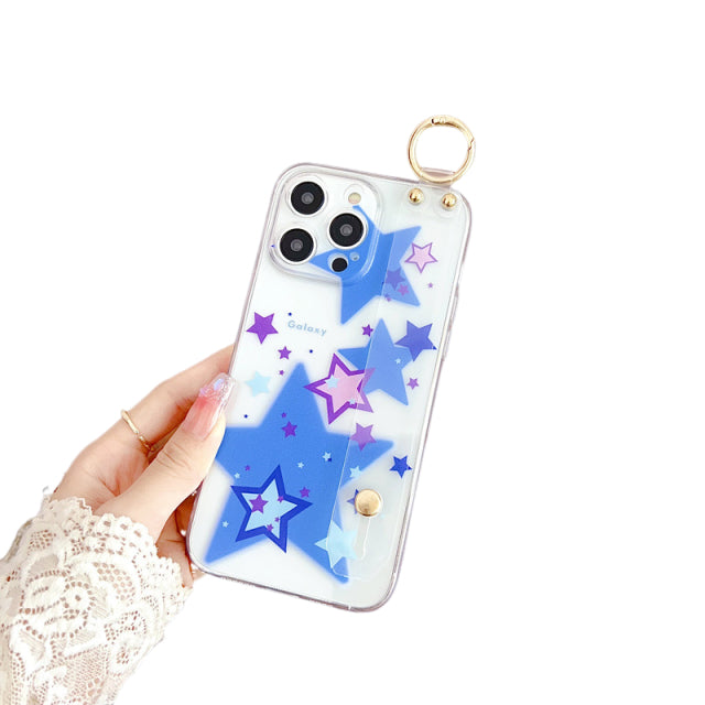 Phone Case with Wrist Strap Star Charm Design for Sony Xperia 10 II