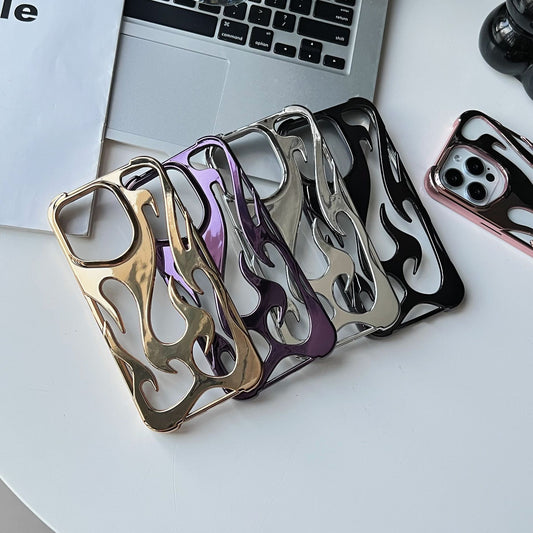 Phone Case with Electroplated Hollow for iPhone 16/15/11 Pro/Pro Max/Plus