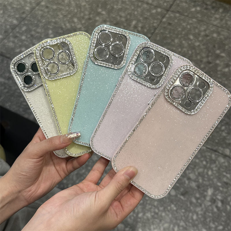 Double Sided Diamond Glitter All Inclusive Drop Proof Mobile Phone Case For iPhone 16 Pro Max 15 14 13