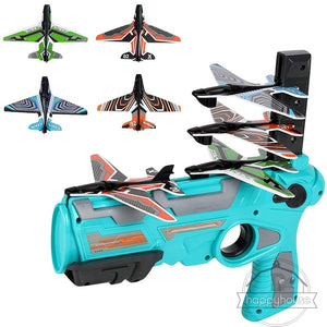 with 10pc plane Airplane Launcher Bubble Catapult Plane Toy Airplane Toys for Kids plane Catapult Gun Shooting Game Toys Outdoor Sport Toys