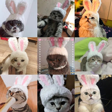 Load image into Gallery viewer, New Funny Pet Dog Cat Cap Costume Warm Rabbit Hat New Year Party Christmas Cosplay Accessories Photo Props Headwear