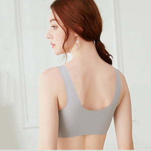 Women's latex non-marking bras, lace beauty back non-stiffening sports bras，Push Up Shock-Proof Comfort Bra