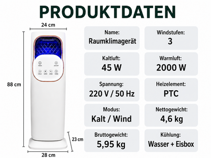 45W PTC 3L 12h-Timer Luftkühler