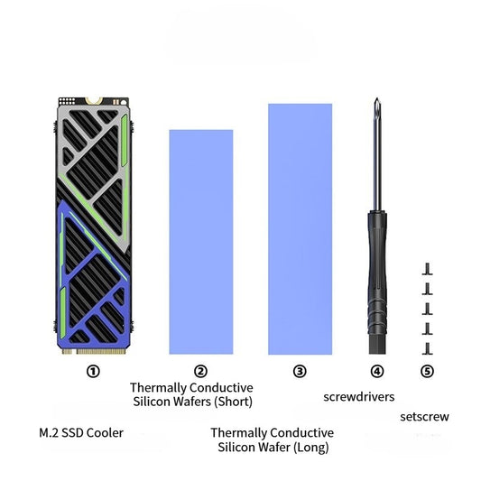 SSD Heatsink Fast Thermal Cooling with Adjustable Fit for M.2 2280