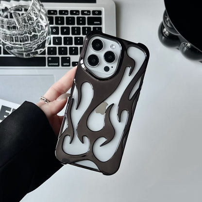 Phone Case with Electroplated Hollow for iPhone 16/15/11 Pro/Pro Max/Plus