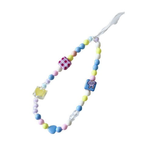 Phone Chain with Bunny Charm for Candy Style Beaded