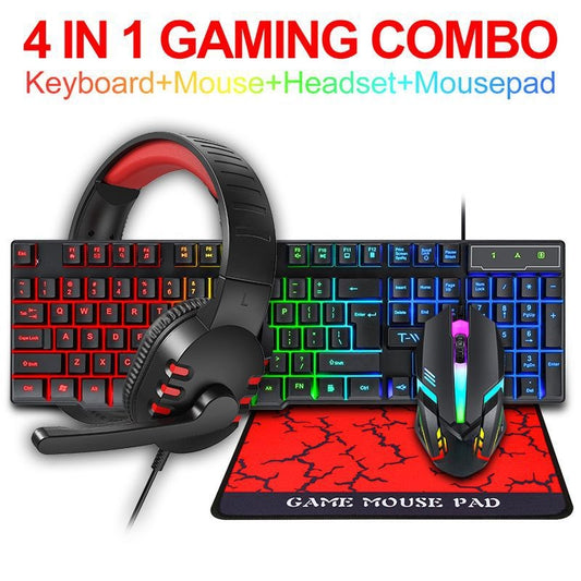 Keyboard Mousepad Mouse Headset Luminous for Gaming