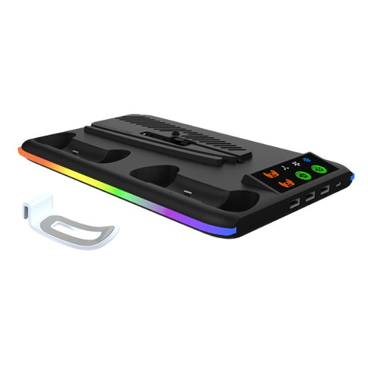 Storage Bracket with RGB Lights Multifunctional Cooling for PS5