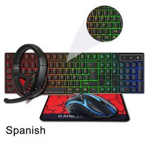 Keyboard Mousepad Mouse Headset Luminous for Gaming