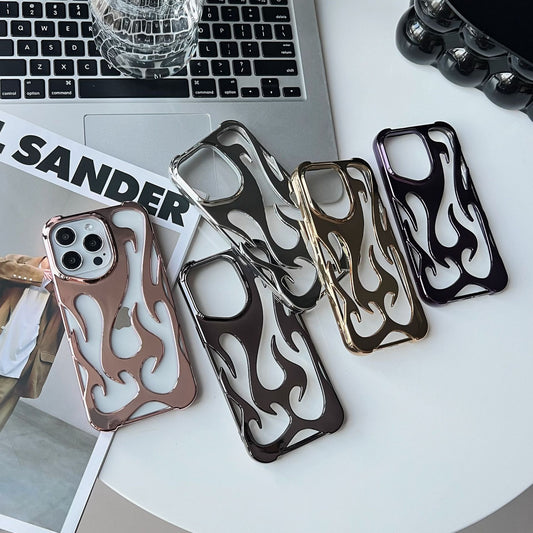 Phone Case with Electroplated Hollow for iPhone 14/13/12 Pro/Pro Max/Plus