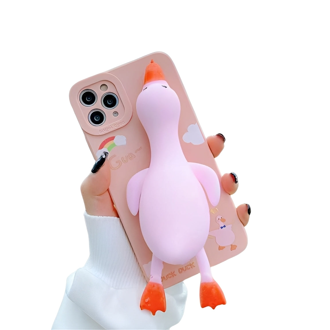 iPhone Case Cartoon Squishy Duck Silicone for iPhone 16/15/14/13/12/11 series