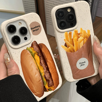 Fries Hamburger Pattern All Inclusive Shock Proof Phone Case For iPhone 16 Pro Max 15 14 13 11
