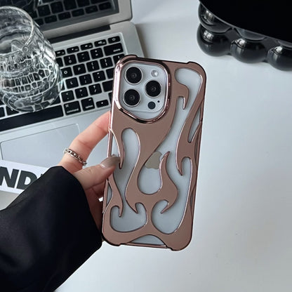 Phone Case with Electroplated Hollow for iPhone 16/15/11 Pro/Pro Max/Plus