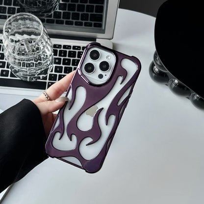 Phone Case with Electroplated Hollow for iPhone 16/15/11 Pro/Pro Max/Plus