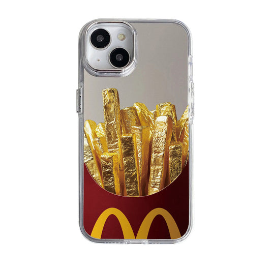 iPhone Case Mirror Gold Fries for iPhone 12–16 Pro Max
