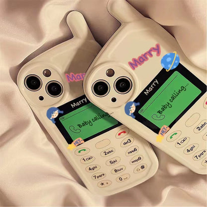 Cartoon Phone Button Anti Fall Mobile Phone Case For iPhone 16 Pro Max 15 14 13 11