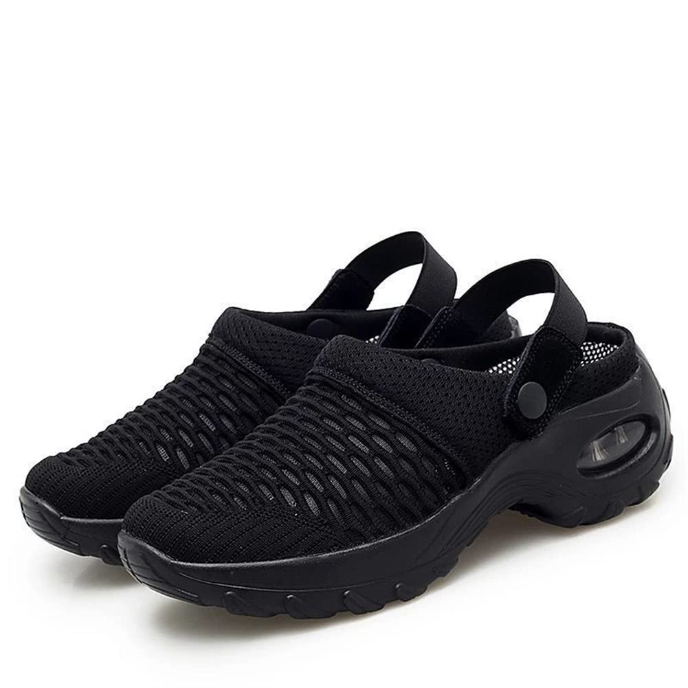 Women's Mesh Garden Shoes, Breathable Casual Air Cushion Slip-on Shoes, Running Jogging Sneakers Ladies Nursing Work Air Shoes