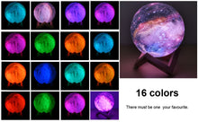 Load image into Gallery viewer, ZK20 3D Printing Moon Lamp Galaxy Moon Light Kids Night Light 16 Color Change Touch and Remote Control Galaxy Light as Gifts