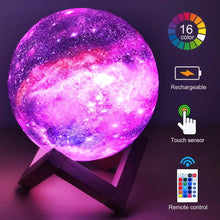 Load image into Gallery viewer, ZK20 3D Printing Moon Lamp Galaxy Moon Light Kids Night Light 16 Color Change Touch and Remote Control Galaxy Light as Gifts