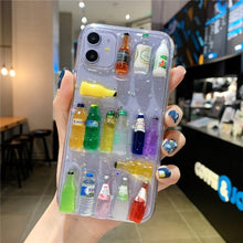 Load image into Gallery viewer, Cute 3D Crystal Summer drink sprite beverage bottle Phone Case For iPhone 11 Pro X XS MAX Xr 7 8 Plus SE2 Shochu beer Cover-transparent