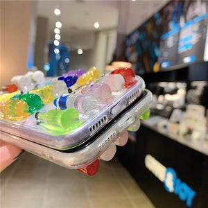 Cute 3D Crystal Summer drink sprite beverage bottle Phone Case For iPhone 11 Pro X XS MAX Xr 7 8 Plus SE2 Shochu beer Cover-transparent