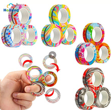 Load image into Gallery viewer, NEW 3pcs Magnetic Spinne Fidget Ring Spinner Magnet Fidget Toys Unzip Antistress  For Children Adult Magnetic Spinner Rings Toys