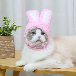 New Funny Pet Dog Cat Cap Costume Warm Rabbit Hat New Year Party Christmas Cosplay Accessories Photo Props Headwear