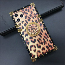 Load image into Gallery viewer, Luxury Leopard Print Case For iPhone 12 PRO 13 X XS XR Soft Silicone Square Cover Phone Case for iphone 11 Pro MAX 7 Plus 8 6S