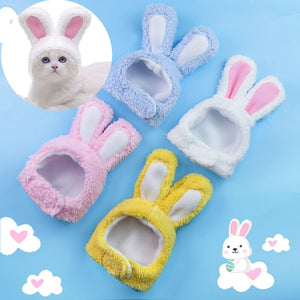 New Funny Pet Dog Cat Cap Costume Warm Rabbit Hat New Year Party Christmas Cosplay Accessories Photo Props Headwear