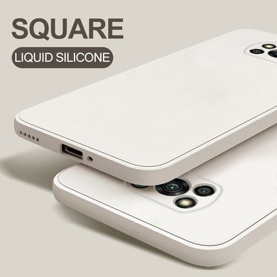Poco X3 Pro Pocox3 NFC Case Original Square Liquid Silicone Soft Cover For Xiaomi Poco X3 Pro Poco X 3 Pro Poco X3Pro Pocox3 Pro